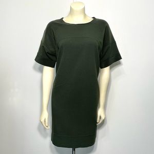 Vince Olive Green Short Sleeve Shift Dress M
